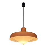 Vintage orange salmon metal chandelier