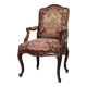 Louis XV armchair in carved walnut, needlepoint tapestry, 18th century