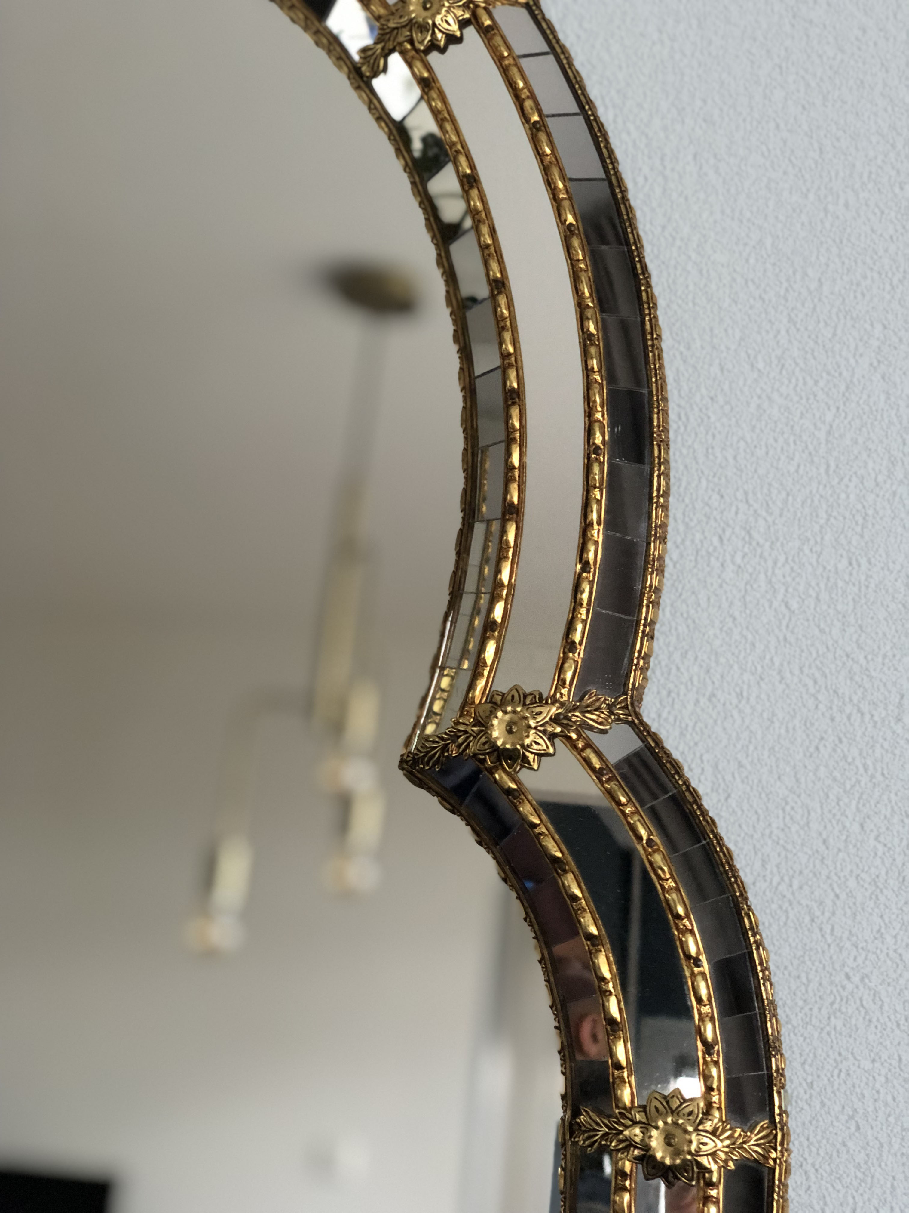 Spanish venetian full length mirror hollywood regency 1980s, 112x59 cm