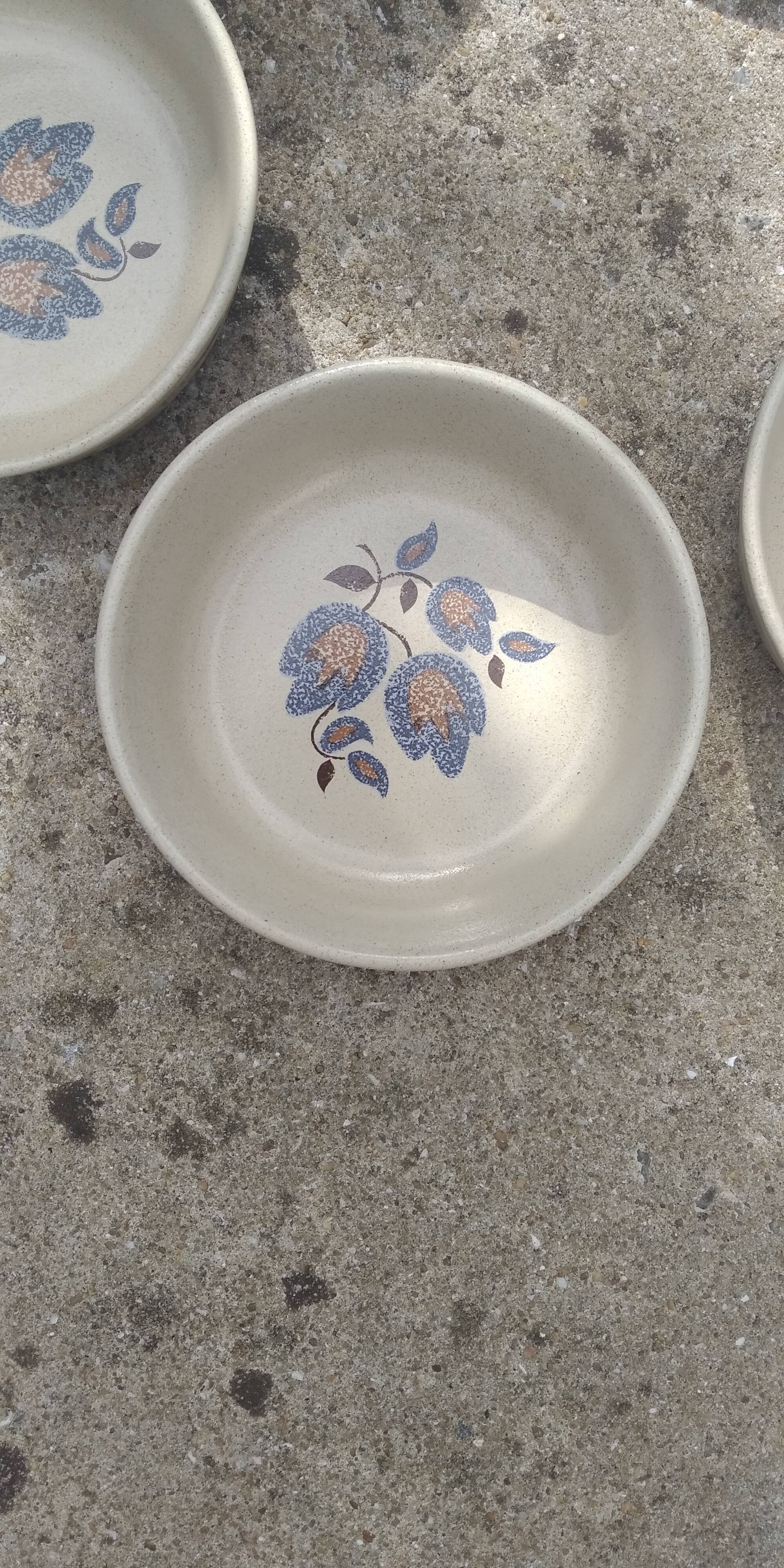 6 hollow plates Faïence St Amand "Sologne"