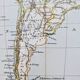 South America, vintage map, 1887, Authentic