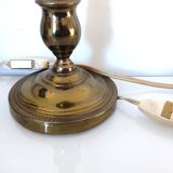 Deux pieds de lampes bougeoir et pique cierge anciens