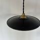 Suspension industrielle noire ancienne D24cm