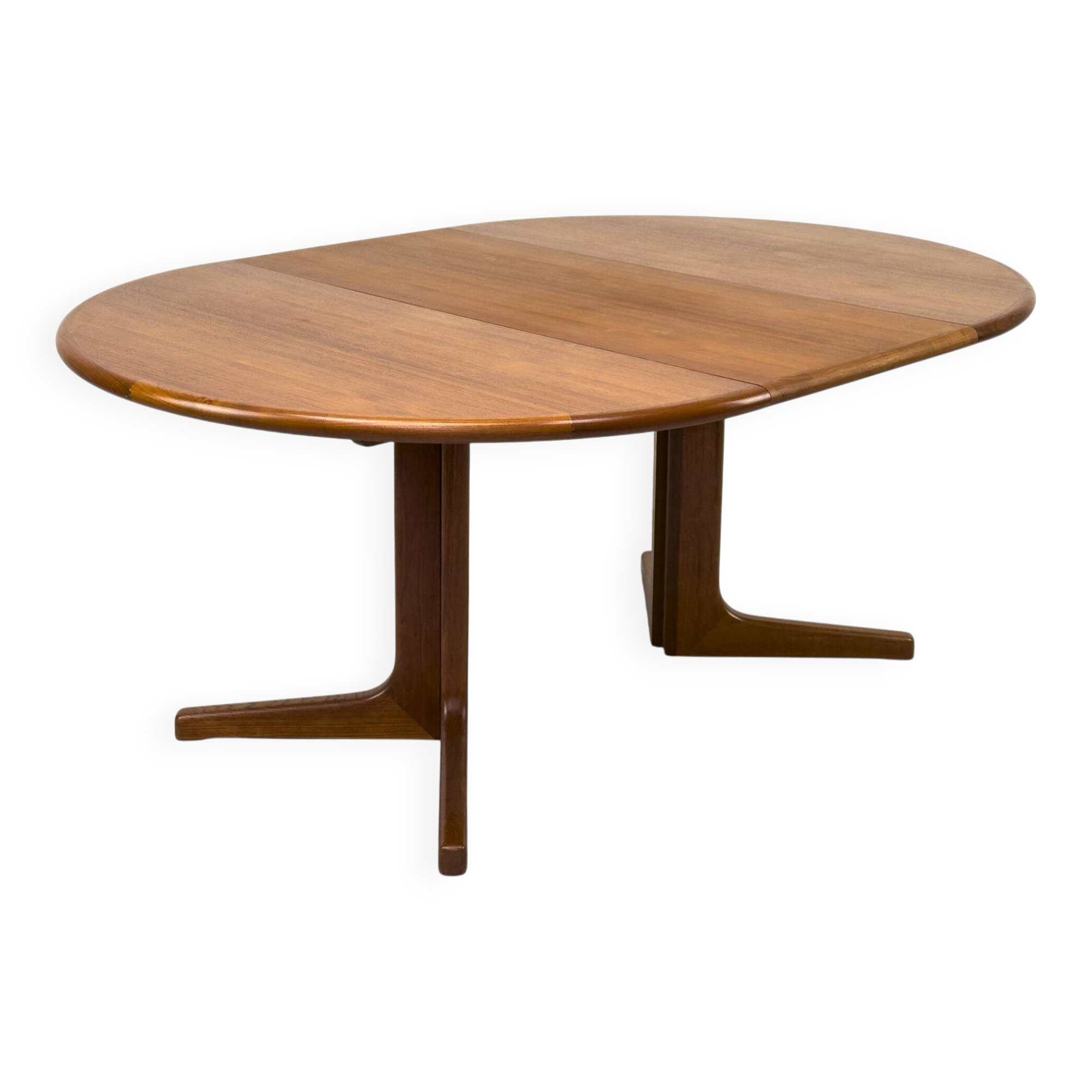 Table à manger ronde extensible danoise en teck, années 1970
