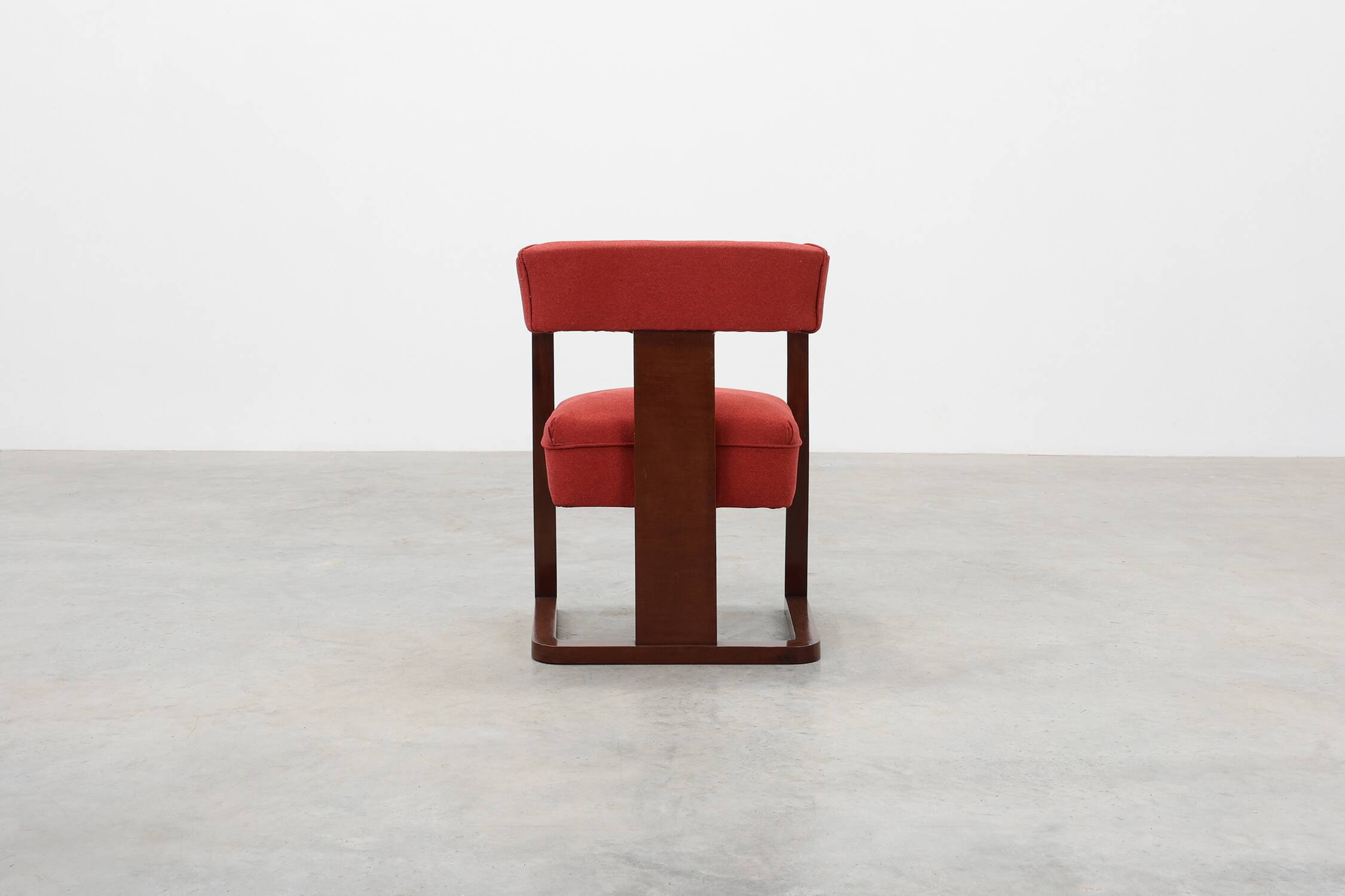 Art Deco red Reupholstered Chair, Belgium ca. 1920