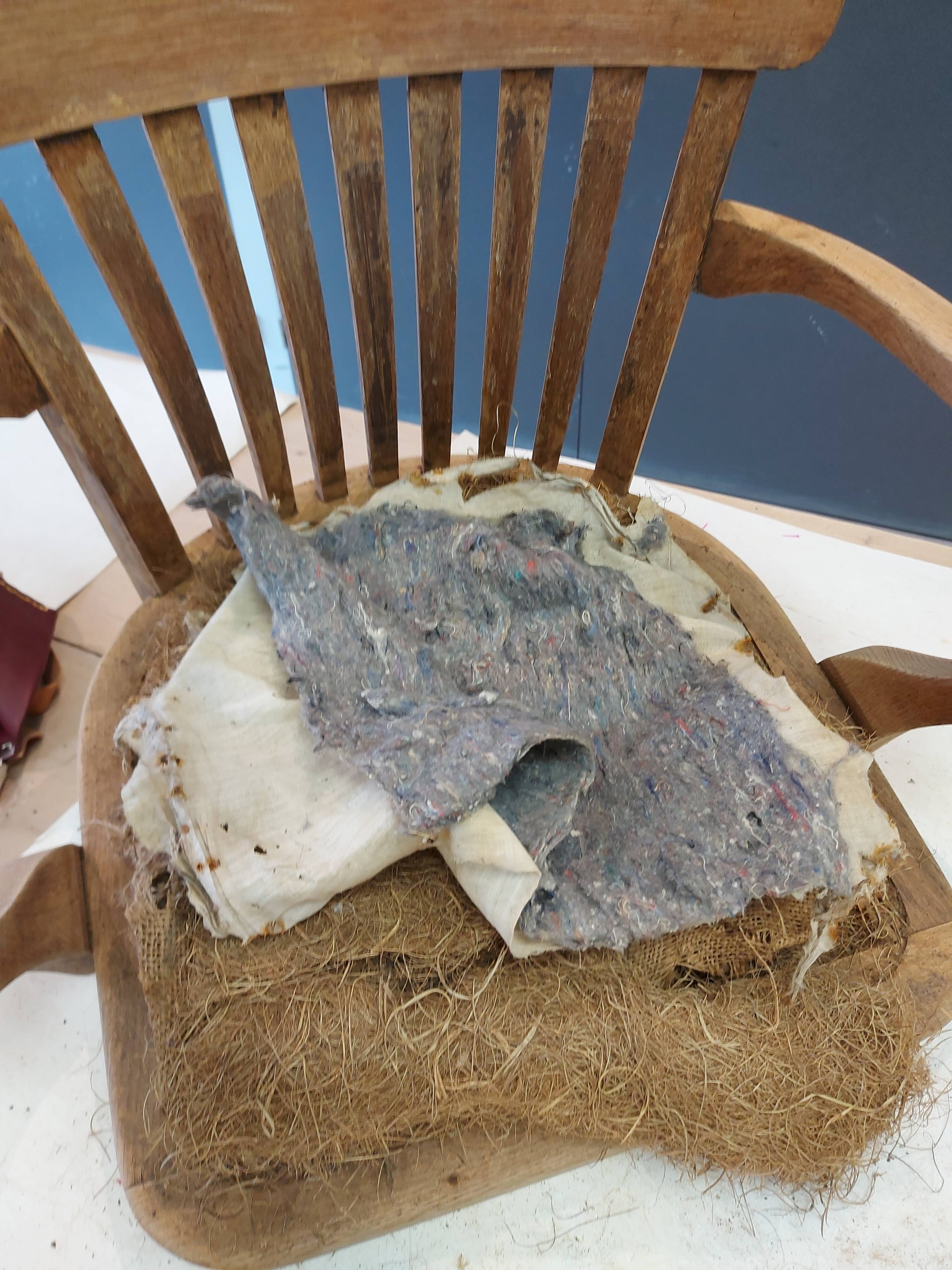 American armchair solid oak and swivel and tilting leather early twentieth fully restored