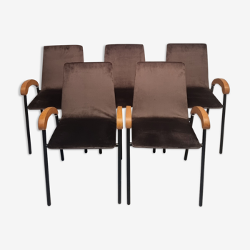 Ensemble de cinq fauteuils modèle "pigalle" édités par xo
