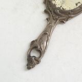 Pewter hand mirror