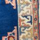 Old turkish kazak rug 140x96 cm vintage carpet, red and blue