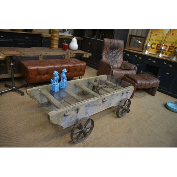 Coffee table wagon in wood and metal 1920 | Selency