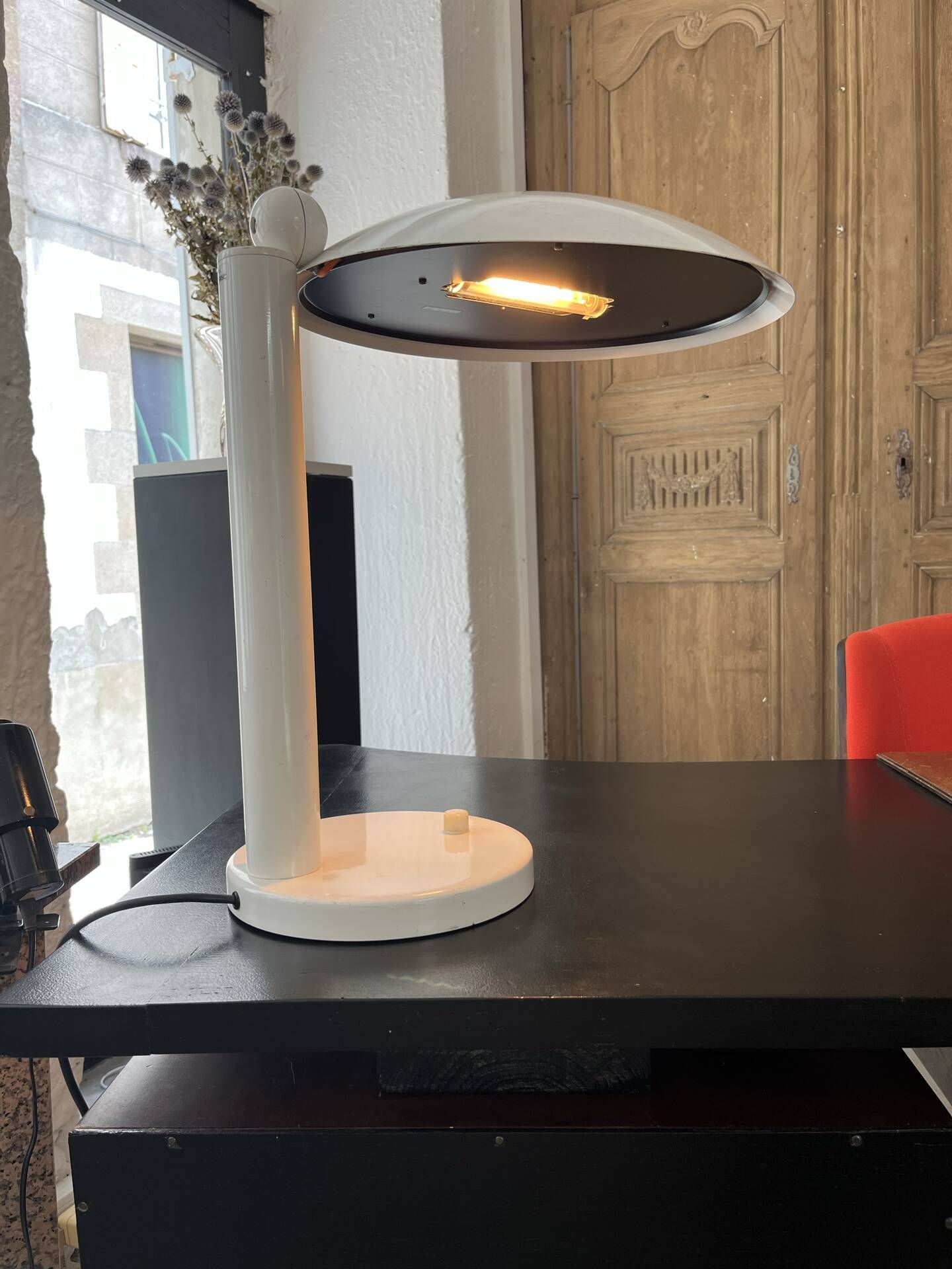 White Metal Desk Lamp 1980s