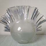 Tulipe de lampe verre irisé/argenté