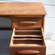 American wood desk, desk with drawers and folding extension, 50s