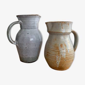 Duo of vintage ceramic pitchers
