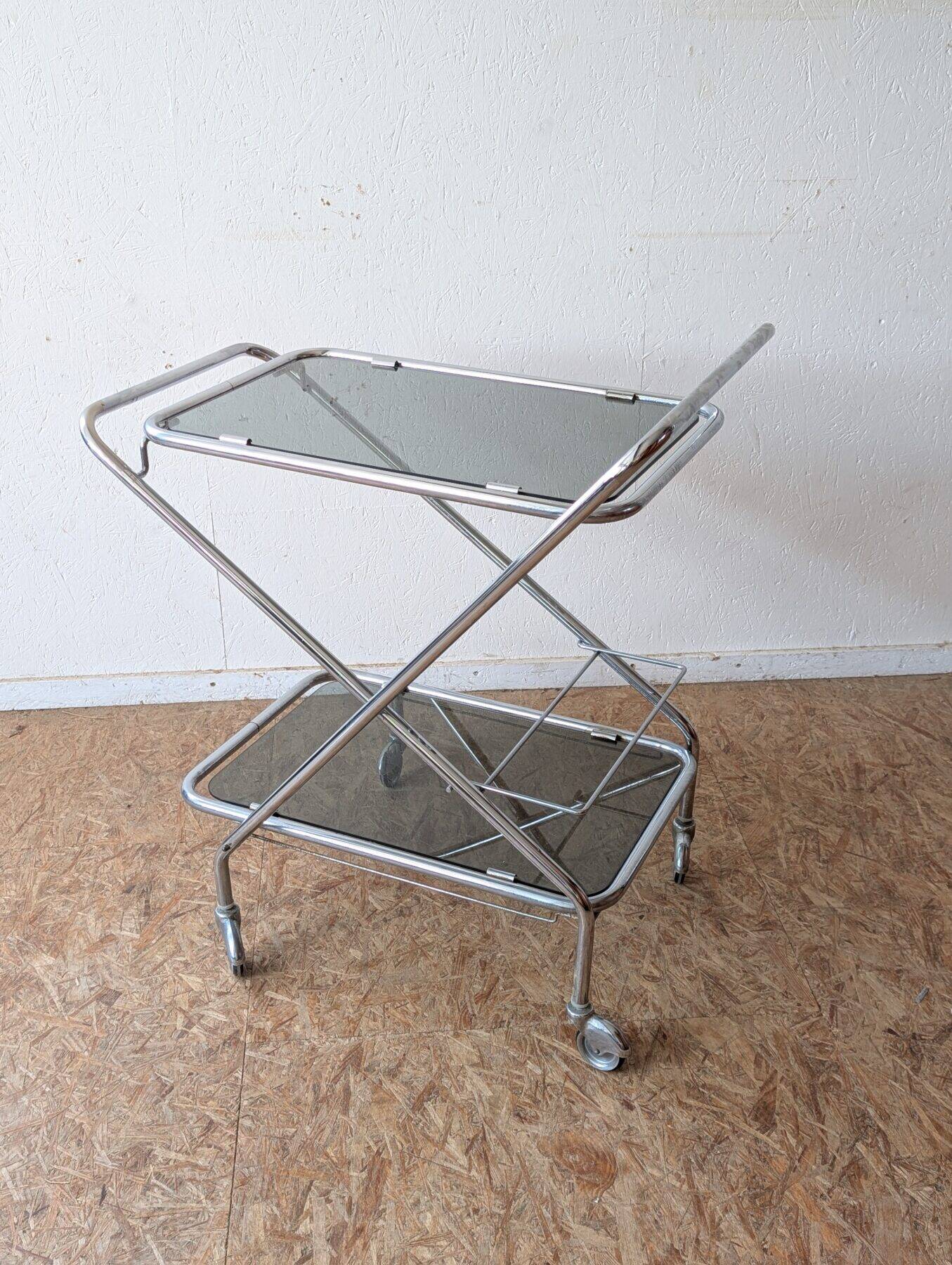 Desserte / bar roulant et pliant années 70