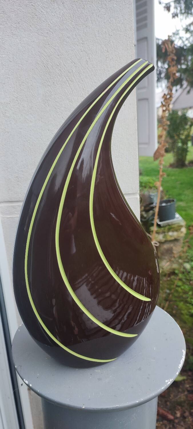 Sculptural ceramic vase, modernist line, designer piece