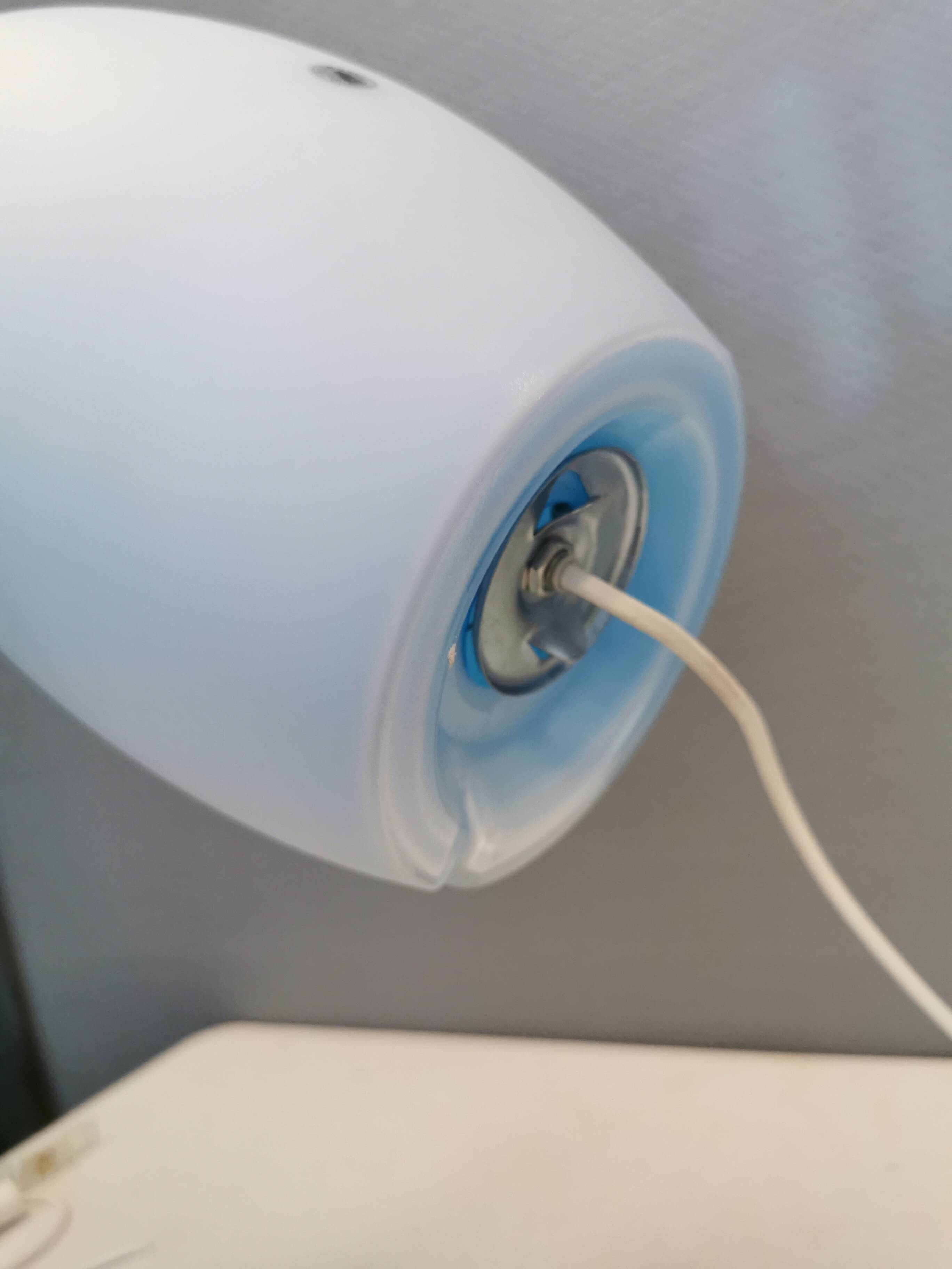 Blue vitage Ikea Mylonit lamp, handmade, 1990s