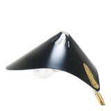 1950s Cosack Cobra black desk or table lamp in brass, mid-century, Stilnovo style.