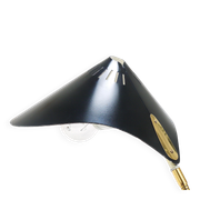 1950s Cosack Cobra black desk or table lamp in brass, mid-century, Stilnovo style.