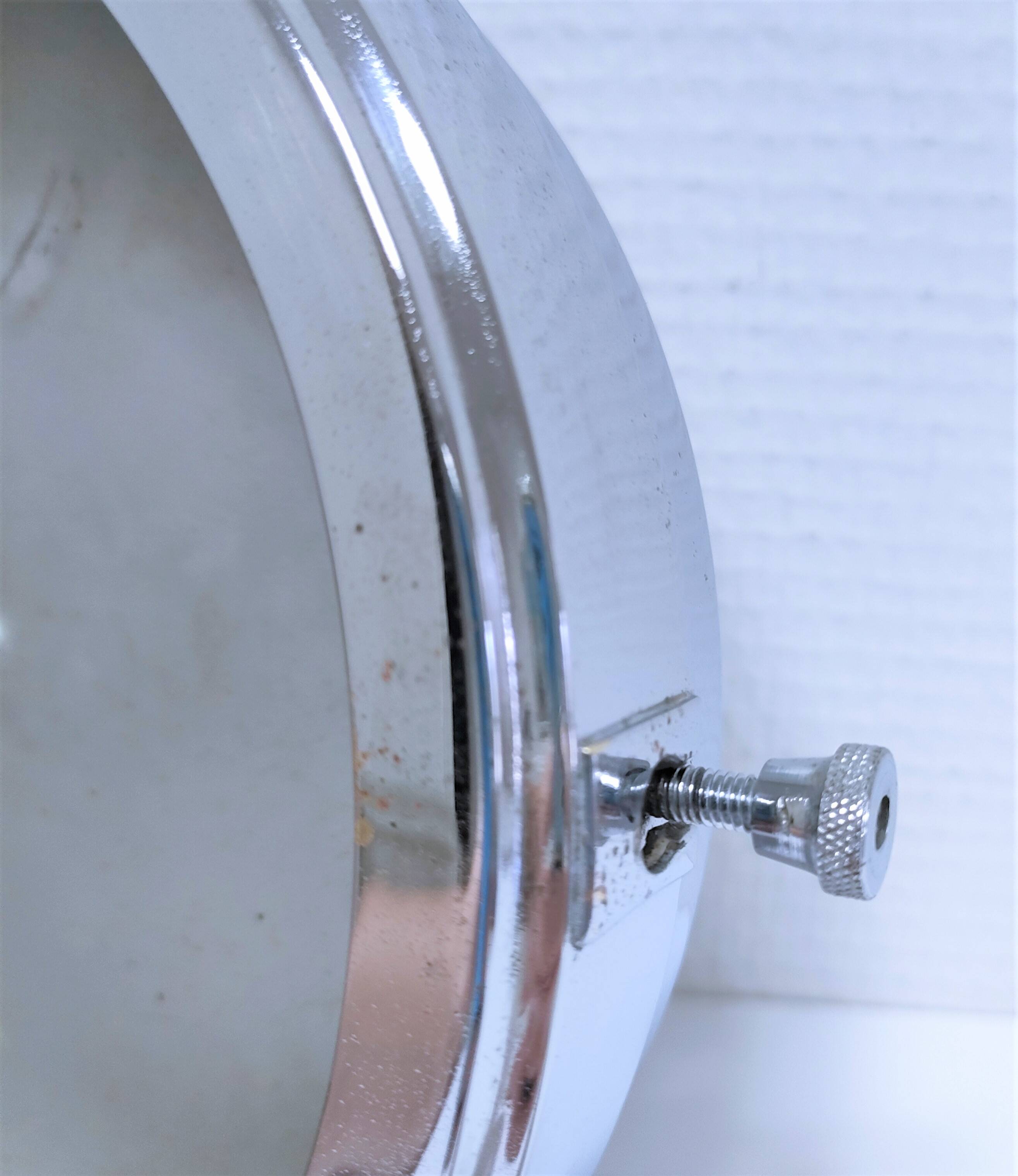 Wall lamp Art Deco opaline chromed metal 30s