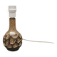 Small beautiful ceramic table lamp in earth colors.