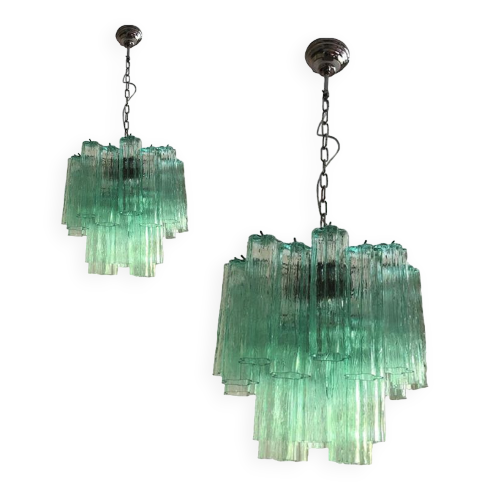 Pair of murano glass chandeliers