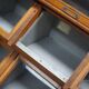 Very large Dutch oak showcase for grocery or haberdashery, 1920s-1930s