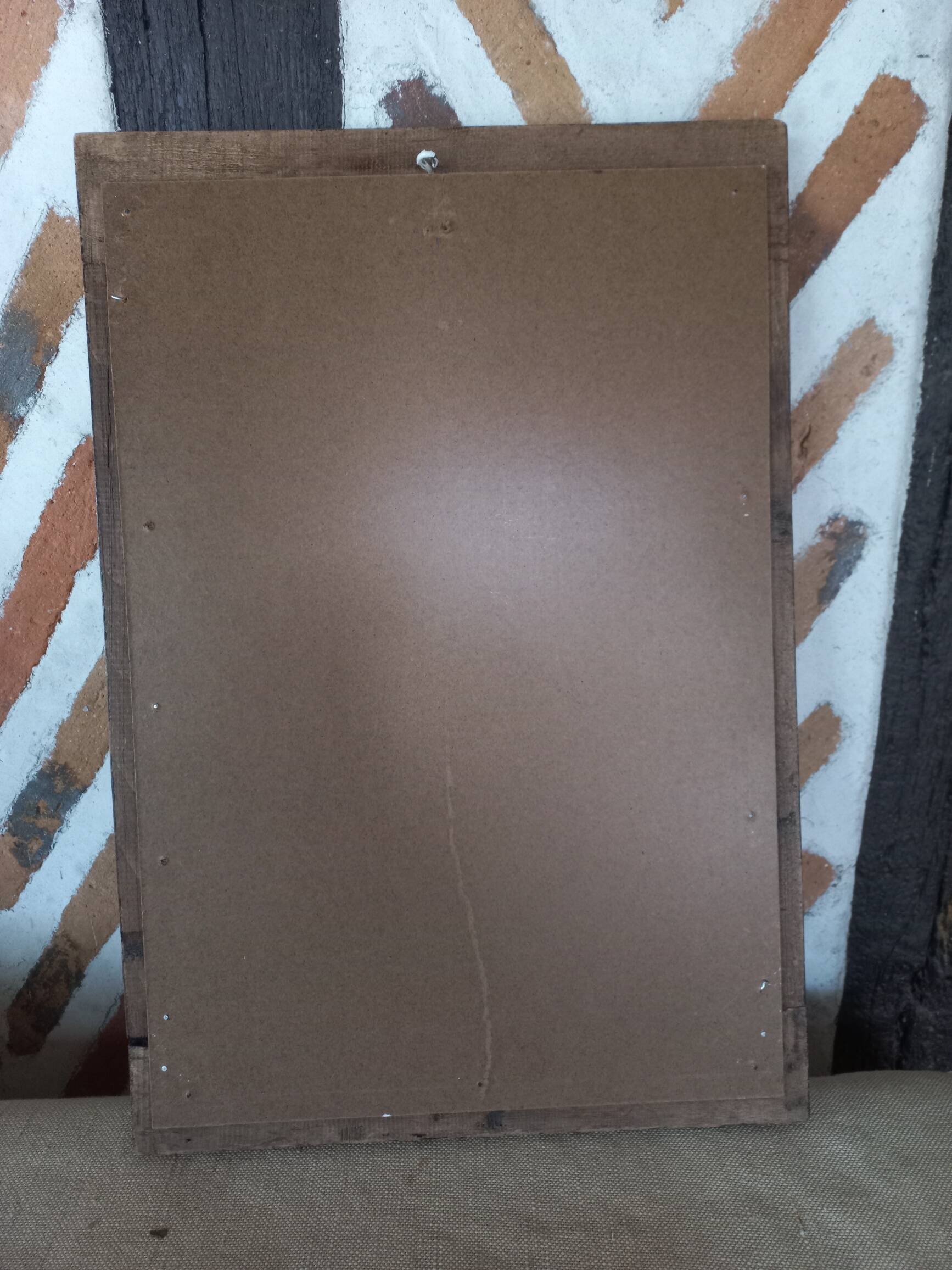 Vintage carved leaf wood mirror
