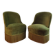 Pair of green toad armchairs