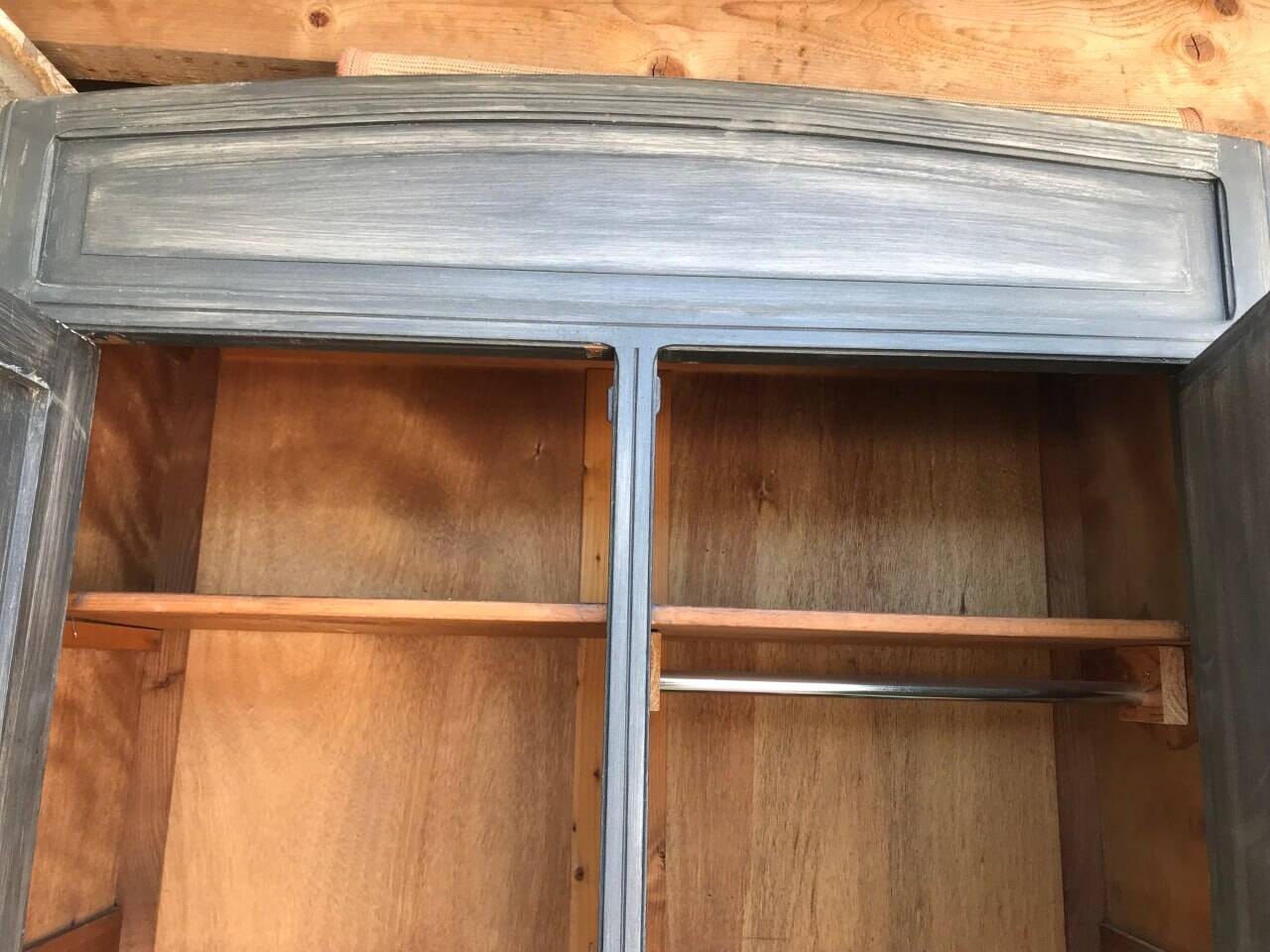 Vintage cabinet repainted in grey