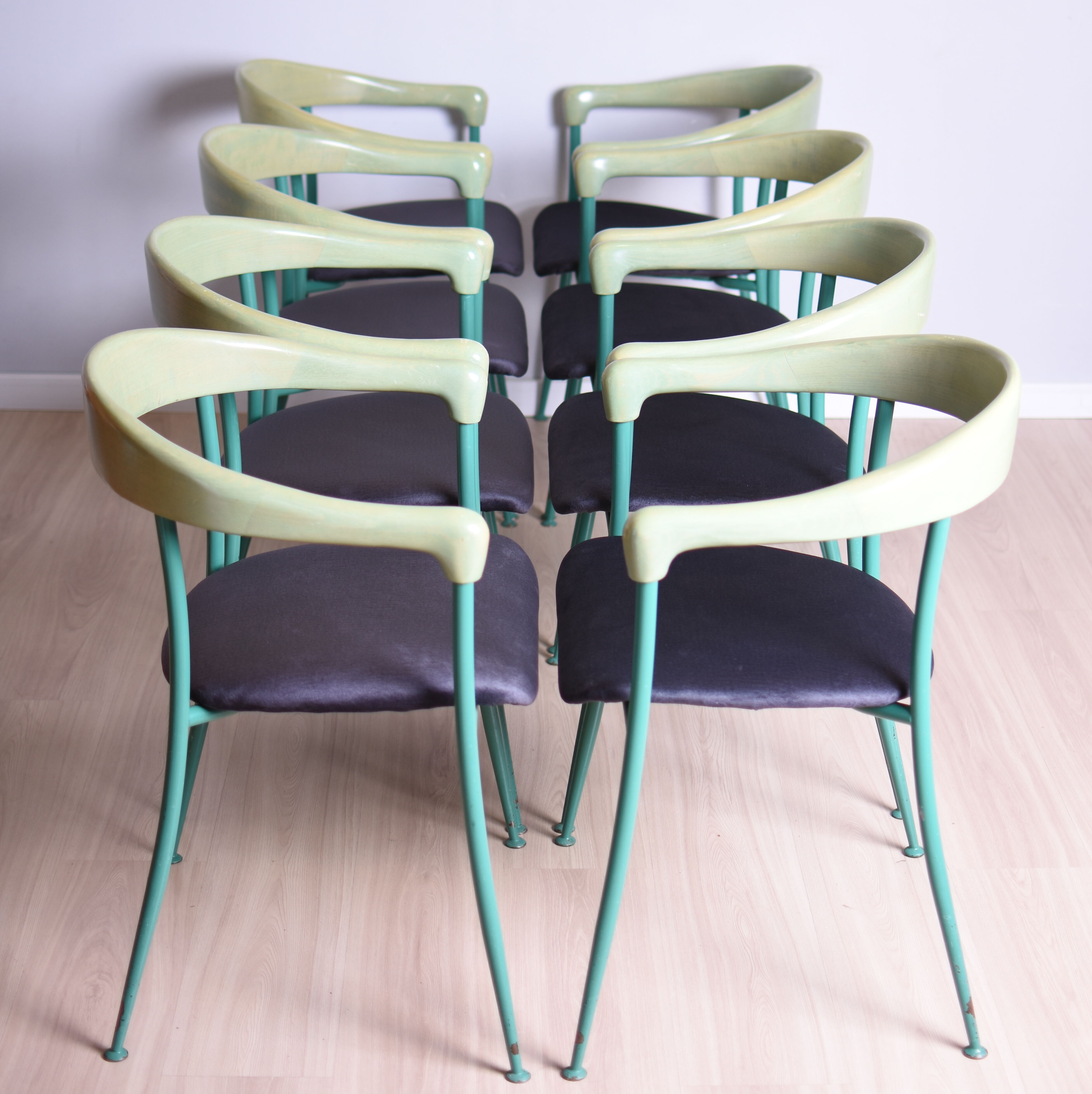 Set of 8 chairs, 1980s