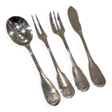 Hors d'oeuvre service, 4 pieces, silver-plated metal, Christofle Vendôme silversmith