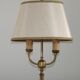 2 Light French Vintage Brass Boulotte Table Lamp With Cream Fabric Shade