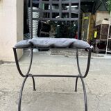 Set of 4 wrought iron chairs with seat cushions