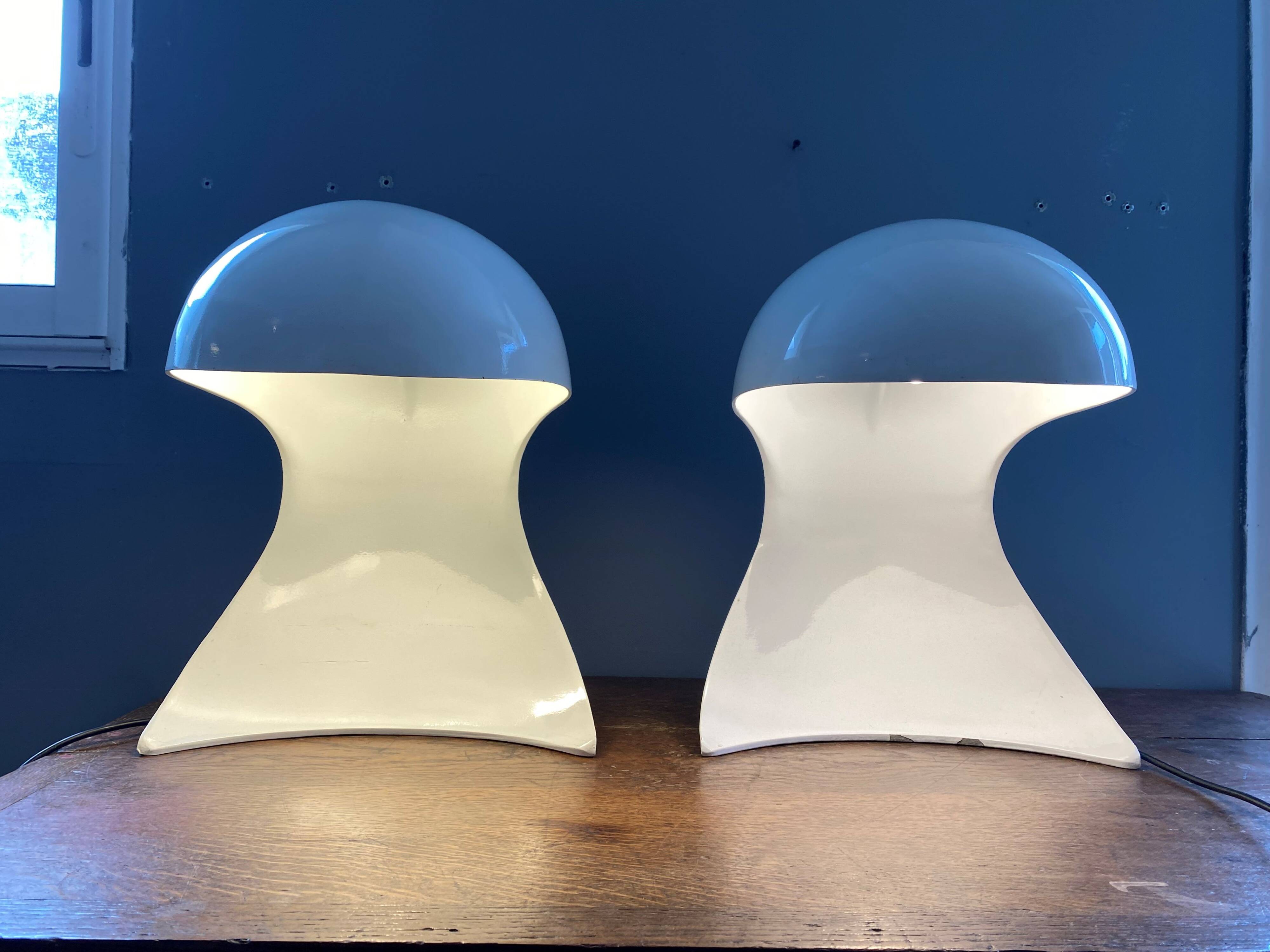Pair of Dania lamps by Dario Tognon for Artemide vintage 1969