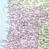Spain and Portugal vintage map 43x43cm from 1950