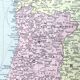 Carte Espagne et Portugal vintage 43x43cm de 1950