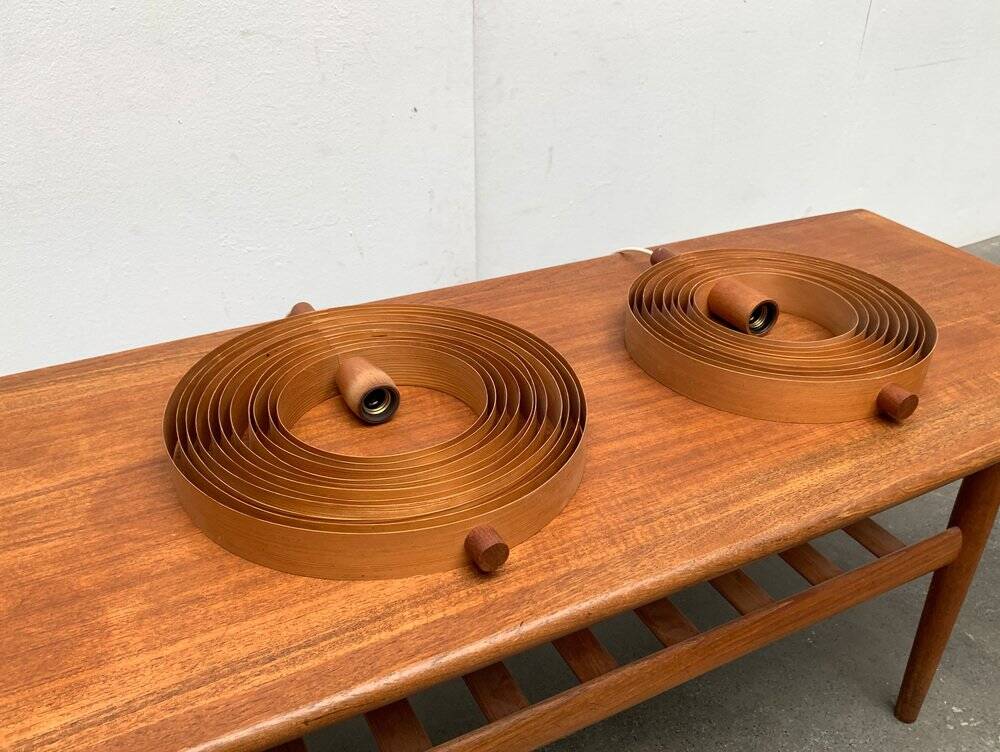 Mid-Century Teak Moon Lamps, 1960s, set of 2