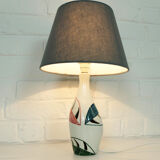 Hand painted ceramic table lamp, Mid-Century, Italy 1950s