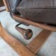 Vintage Panther Lounge Chair with Ottoman / Brown Leather Recliner Armchair