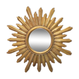 Sun mirror in golden resin from the 70s