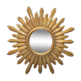 Miroir soleil en resine dorée des années 70 52cm