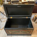 Anchor line painted wooden chest