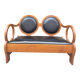 original Hungarian Art Deco bench in walnut by Lajos Kozma