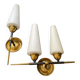 Brass and opaline wall lamp 1950/60