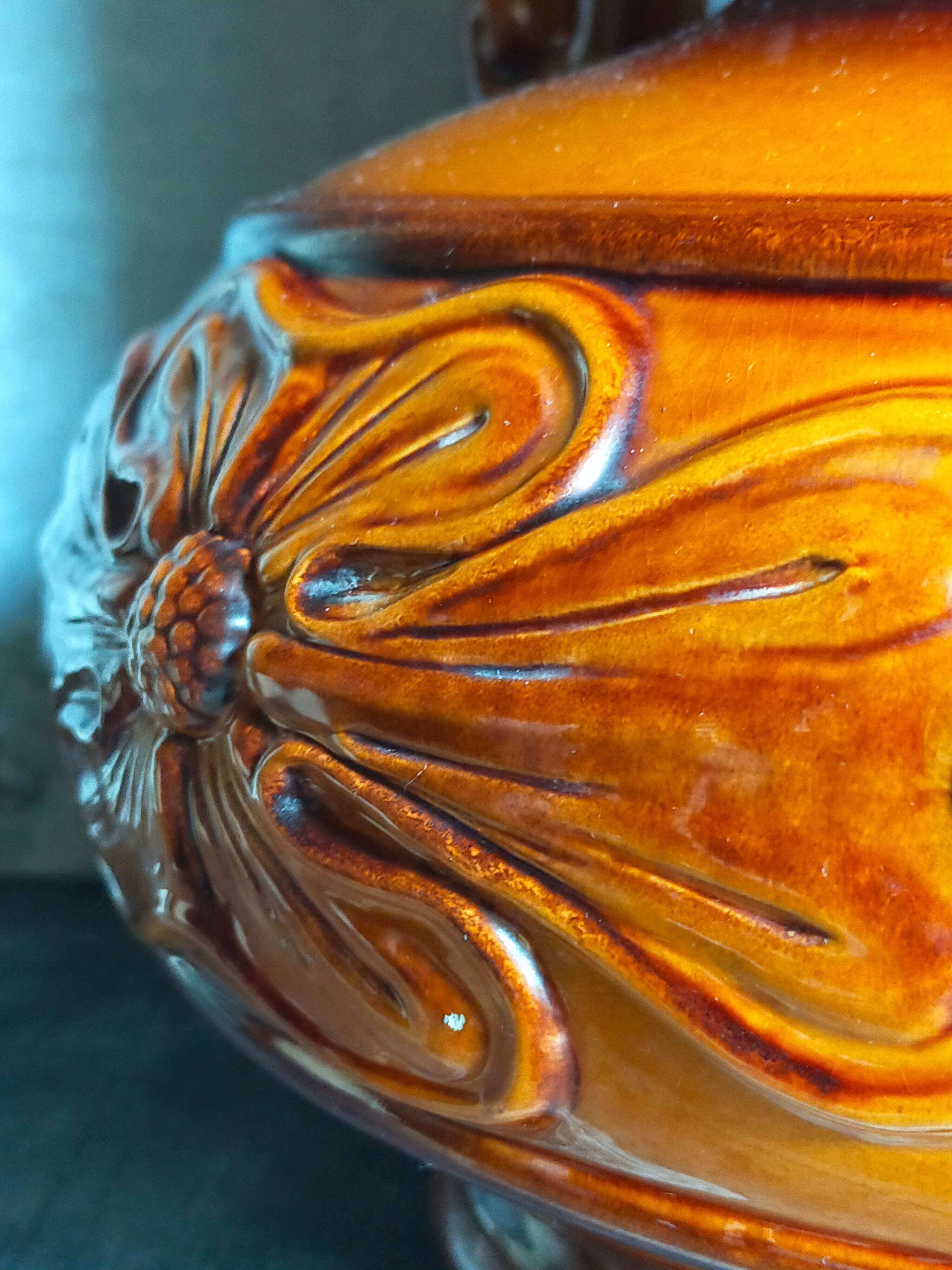 West germany ceramic floor lamp 70s