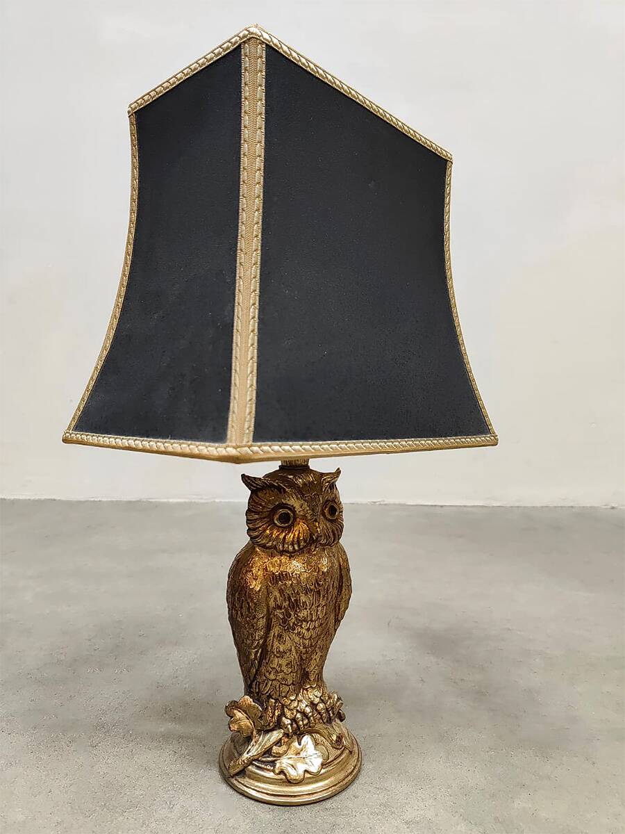 Vintage brass owl lamp Loevsky & Loevsky 1970s