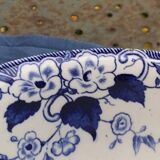 Antique salad bowl, Creil and Montereau, in earthenware, Flora model with bindweed