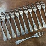 Série de 12 fourchettes en métal argenté christofle
