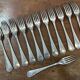 Set of 12 silver-plated metal forks christofle